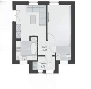 Дом 40м², 2-этажный, участок 7 сот.