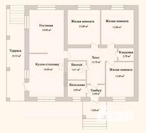 Дом 90м², 1-этажный, участок 8 сот.  
