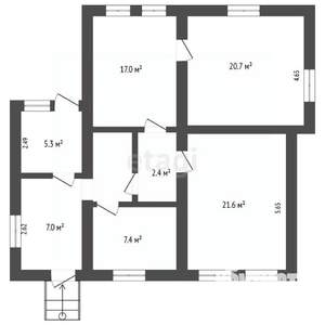 Дом 82м², 1-этажный, участок 6 сот.  