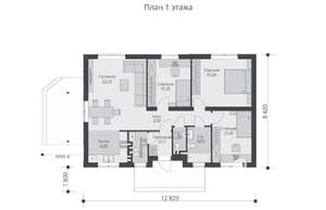 Дача 89м², 1-этажный, участок 6 сот.  