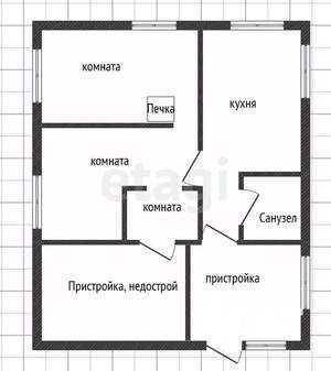 Дом 67м², 1-этажный, участок 6 сот.  
