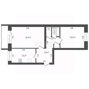 2-к квартира, на длительный срок, 44м2, 1/5 этаж