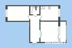 2-к квартира, вторичка, 57м2, 1/9 этаж
