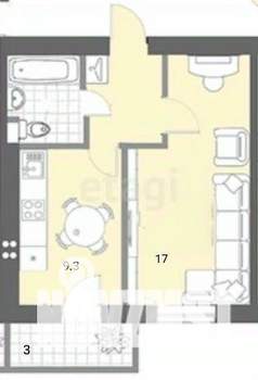 1-к квартира, вторичка, 34м2, 2/10 этаж