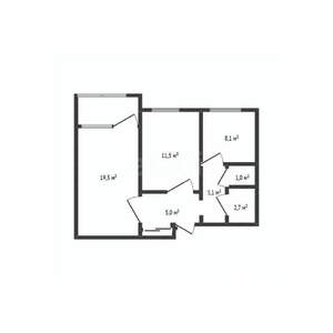 2-к квартира, вторичка, 52м2, 9/9 этаж