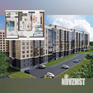 2-к квартира, вторичка, 52м2, 7/10 этаж