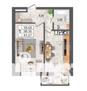 1-к квартира, вторичка, 41м2, 5/10 этаж