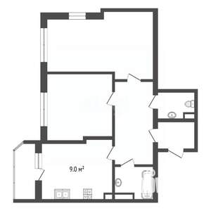 2-к квартира, вторичка, 61м2, 3/5 этаж