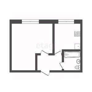 1-к квартира, вторичка, 27м2, 1/1 этаж