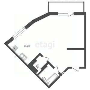 1-к квартира, вторичка, 44м2, 8/19 этаж