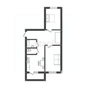 2-к квартира, вторичка, 50м2, 2/5 этаж