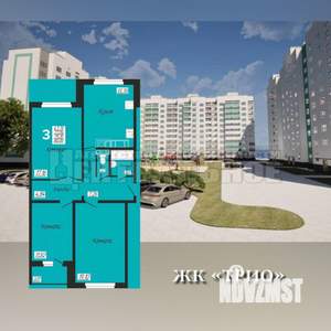 3-к квартира, сданный дом, 81м2, 9/10 этаж