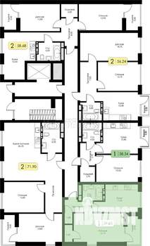 1-к квартира, вторичка, 40м2, 7/11 этаж