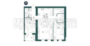 2-к квартира, вторичка, 76м2, 2/16 этаж