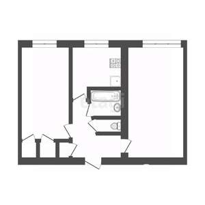 2-к квартира, вторичка, 44м2, 1/5 этаж