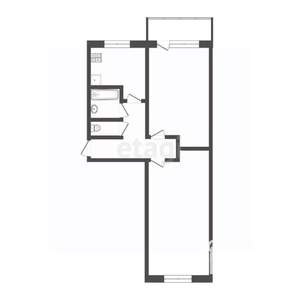 2-к квартира, вторичка, 46м2, 1/5 этаж