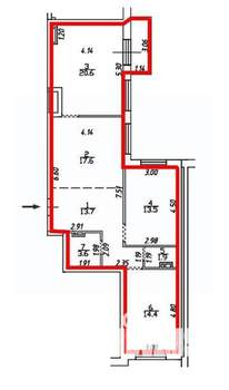 3-к квартира, строящийся дом, 89м2, 1/16 этаж