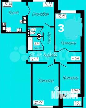 3-к квартира, вторичка, 90м2, 10/10 этаж