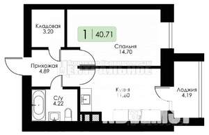 1-к квартира, вторичка, 41м2, 8/10 этаж