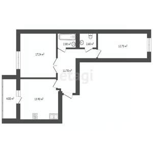 2-к квартира, вторичка, 66м2, 3/10 этаж