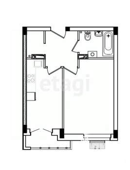 1-к квартира, вторичка, 38м2, 7/10 этаж