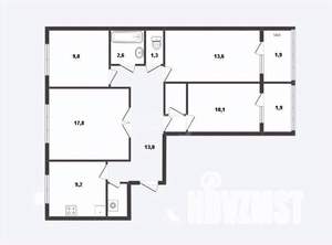 4-к квартира, вторичка, 86м2, 3/10 этаж