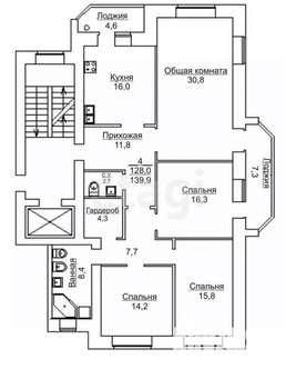 4-к квартира, вторичка, 86м2, 9/9 этаж