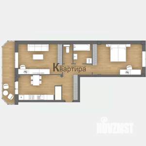 2-к квартира, вторичка, 74м2, 9/10 этаж