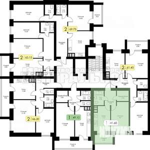 1-к квартира, сданный дом, 42м2, 8/10 этаж