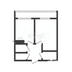1-к квартира, вторичка, 44м2, 6/10 этаж