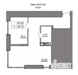Студия квартира, вторичка, 46м2, 2/16 этаж