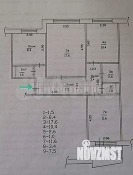 3-к квартира, вторичка, 67м2, 8/9 этаж