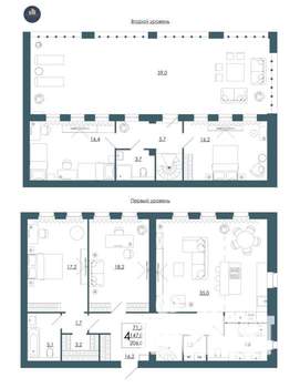 4-к квартира, строящийся дом, 206м2, 16/16 этаж