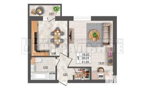 1-к квартира, вторичка, 41м2, 6/10 этаж