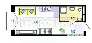 Студия квартира, вторичка, 23м2, 9/16 этаж
