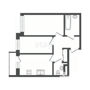 2-к квартира, вторичка, 61м2, 1/10 этаж