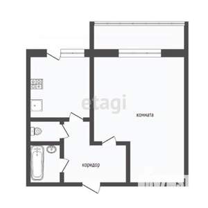 1-к квартира, вторичка, 35м2, 1/9 этаж