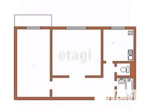 2-к квартира, вторичка, 55м2, 2/9 этаж