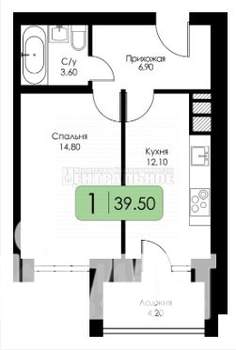1-к квартира, вторичка, 40м2, 8/10 этаж