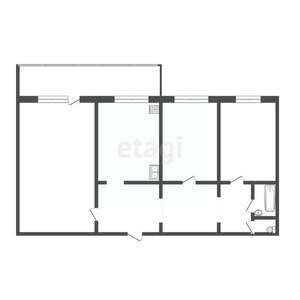 3-к квартира, вторичка, 68м2, 9/9 этаж
