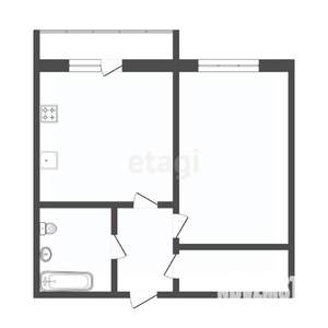 1-к квартира, вторичка, 46м2, 2/10 этаж