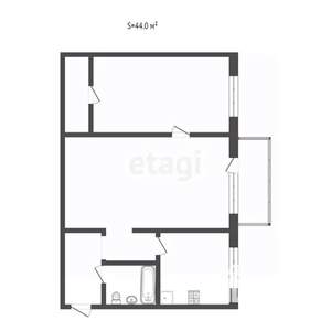 2-к квартира, вторичка, 42м2, 3/5 этаж