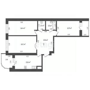 3-к квартира, вторичка, 90м2, 2/11 этаж