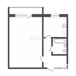 1-к квартира, вторичка, 30м2, 5/5 этаж