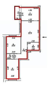 3-к квартира, строящийся дом, 82м2, 12/16 этаж