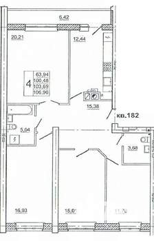 4-к квартира, вторичка, 108м2, 1/10 этаж