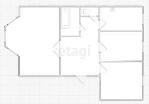 3-к квартира, вторичка, 74м2, 2/2 этаж