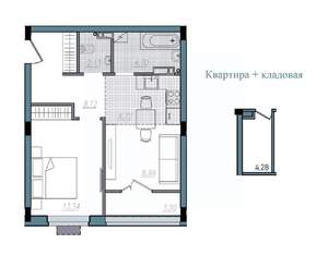 2-к квартира, строящийся дом, 47м2, 10/14 этаж