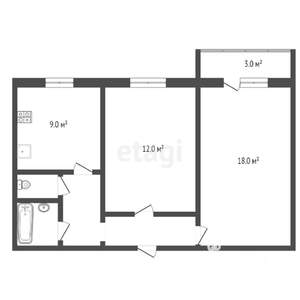 2-к квартира, вторичка, 49м2, 3/5 этаж