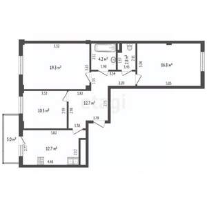 3-к квартира, вторичка, 79м2, 9/10 этаж